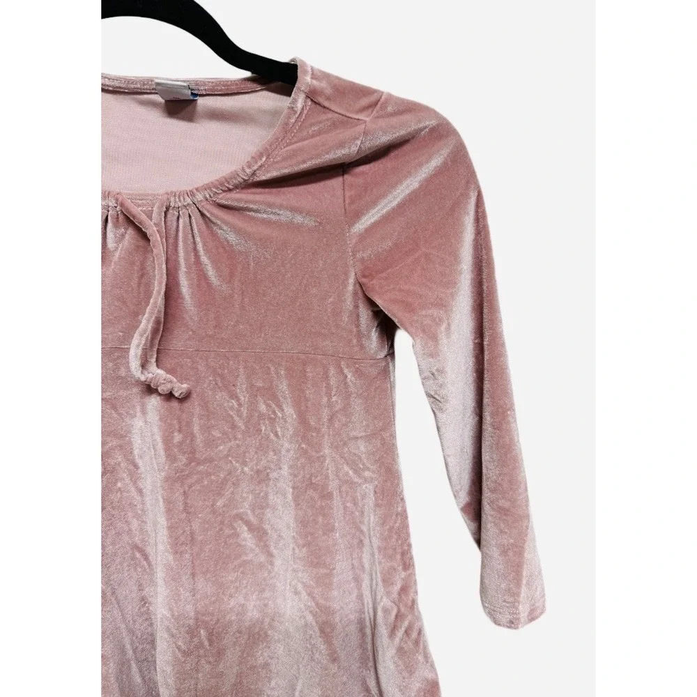 Old Navy Girls Velour Pink Long Sleeve Dress Size Small (6-7)